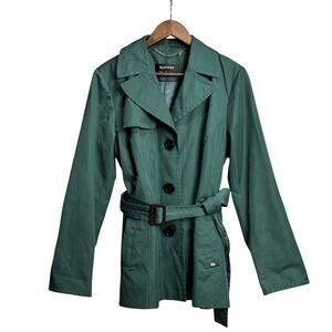 Women's Ellen Tracy Juniper Green Trench Coat w/ Matching Belt - Size Large